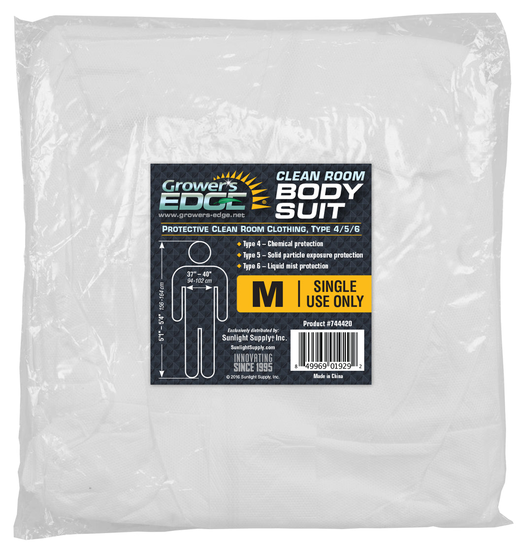 Grower's Edge Clean Room Body Suit - Size M (25/Cs)